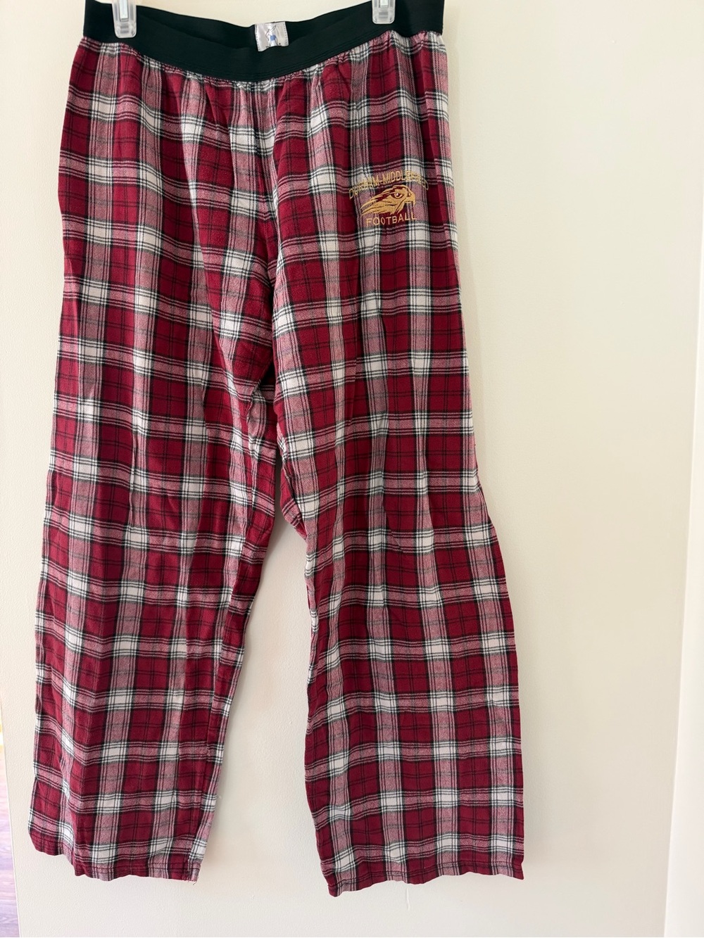 Kids Red Plaid Jogger Pants with Elastic Waistband